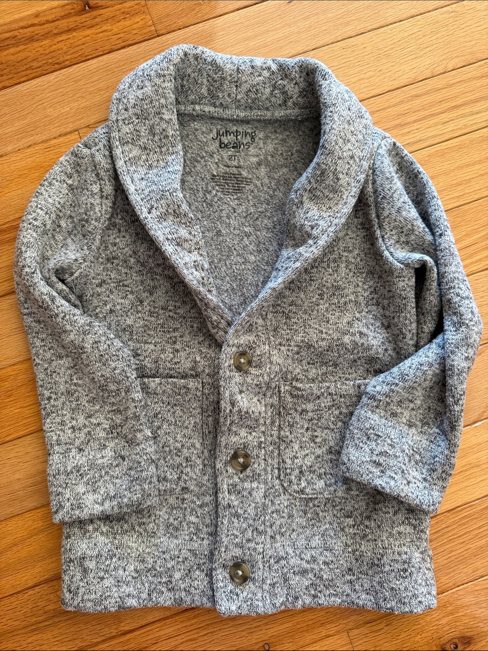 jumping beans Heather Gray Shawl Collar Knit Kids Cardigan
